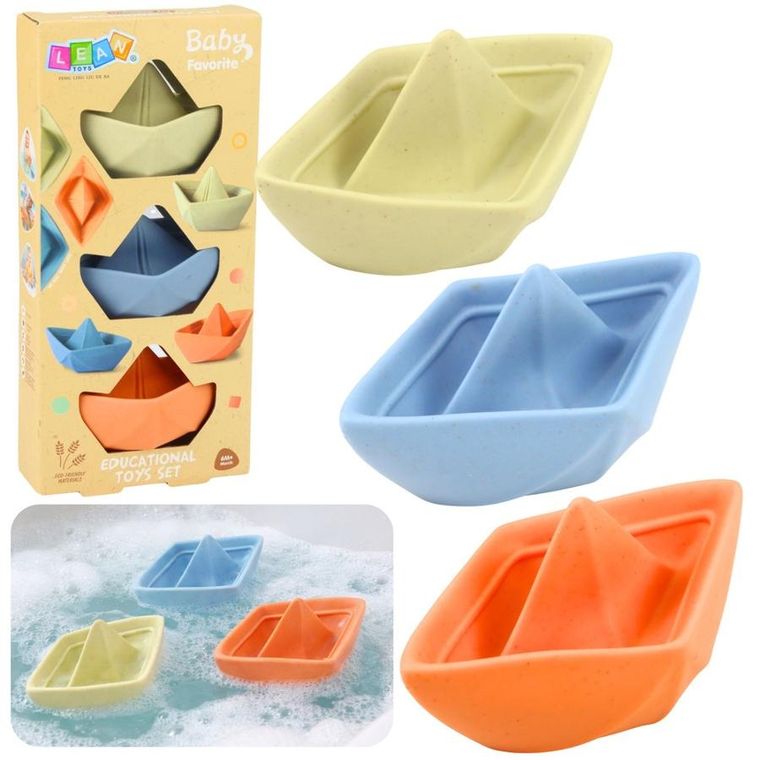 Zestaw gumowych łódek, zabawki do kąpieli, 3 szt.