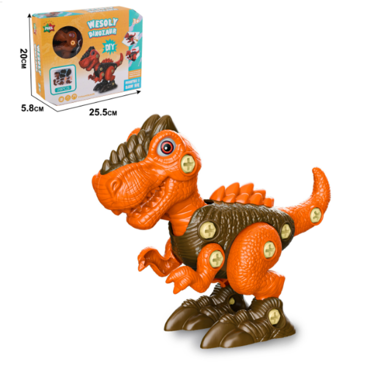 Zestaw konstrukcyjny DIY do montażu, wesoły Tyranozaur