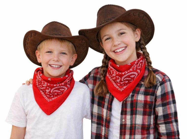 Zestaw kowboja, bandanka z kapeluszem