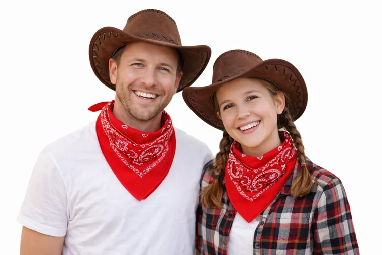 Zestaw kowboja, bandanka z kapeluszem