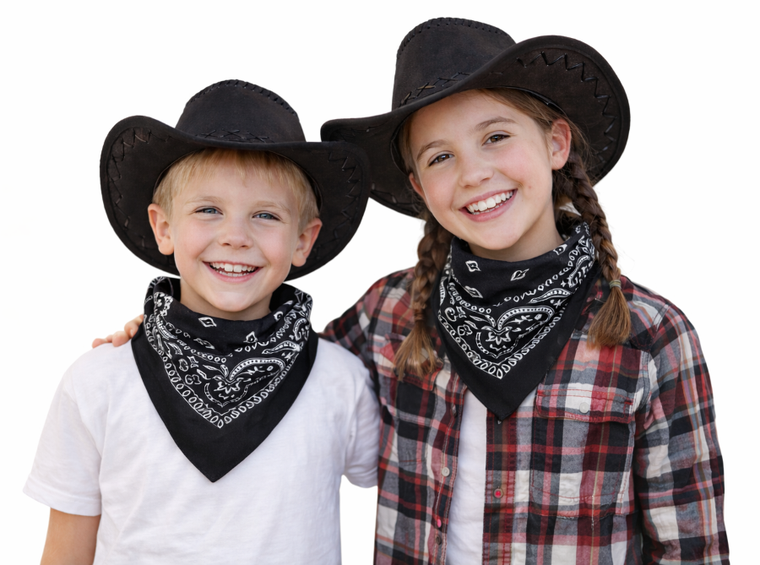 Zestaw kowboja, bandanka z kapeluszem