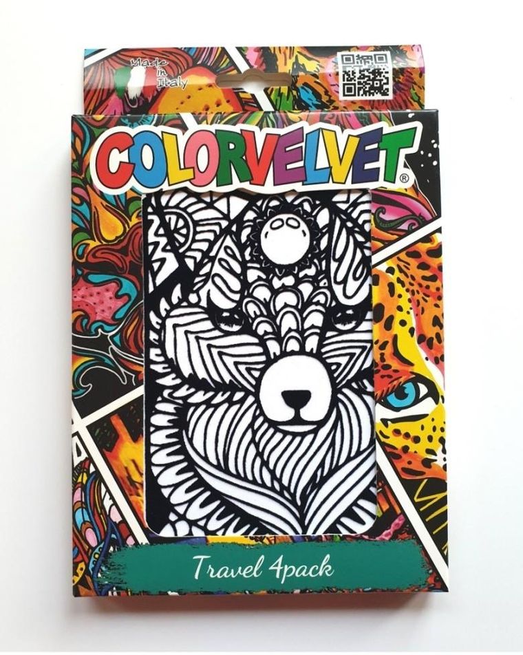 Zestaw na podróż. Malowanka welwetowa