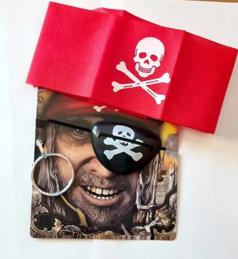 Zestaw pirata, chusta i opaska na oko