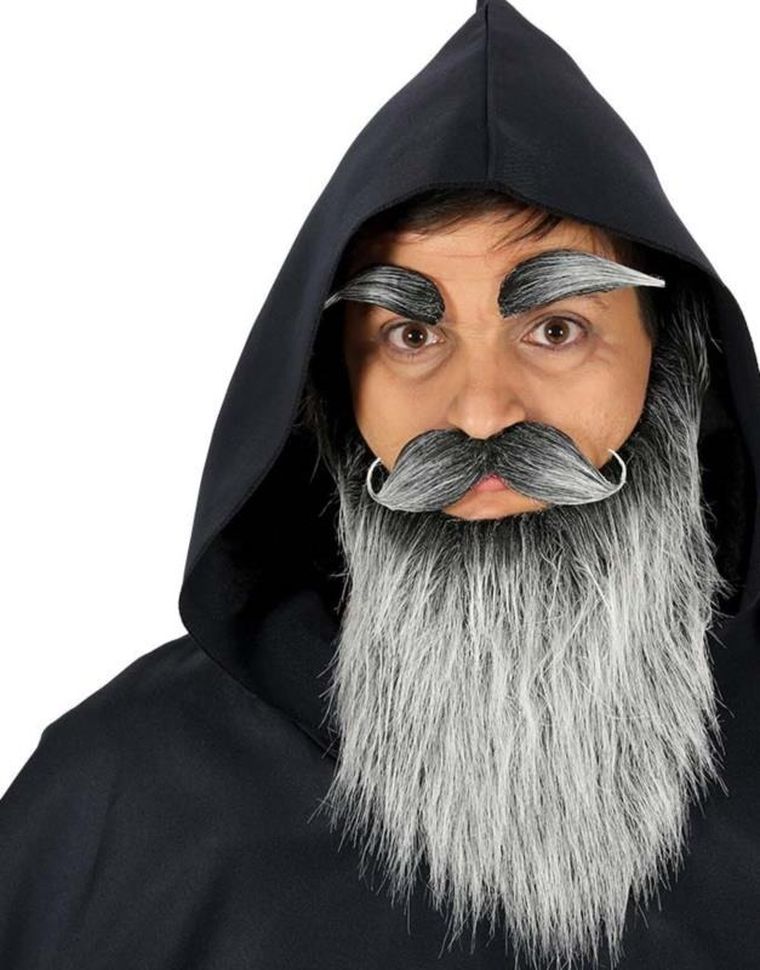 Zestaw: wąsy z brodą, brwi, siwe