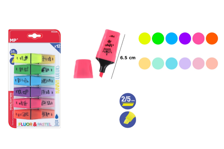 Zestaw zakreślaczy, 12 szt.