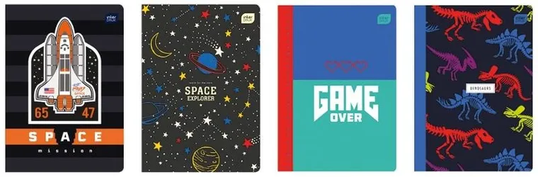 Zeszyt A5, 16 kartek, wąska linia kolorowa, trends boys, 1 szt.