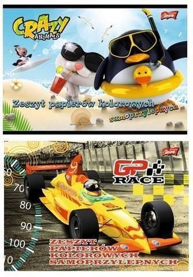 Zeszyt papierów kolorowych samoprzylepnych, 8 kartek