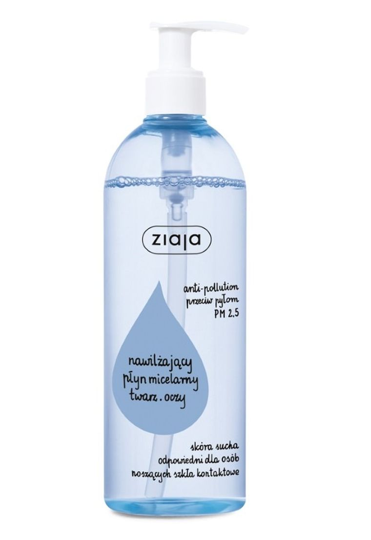 Ziaja, De-makijaż, nawilżający płyn micelarny do twarzy i oczu, 390 ml