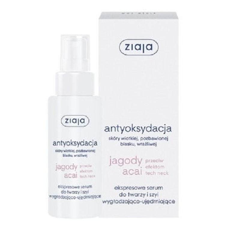 Ziaja, Jagody Acai, antyoksydacja serum do twarzy i szyi wygładzająco-ujędrniające, 50 ml