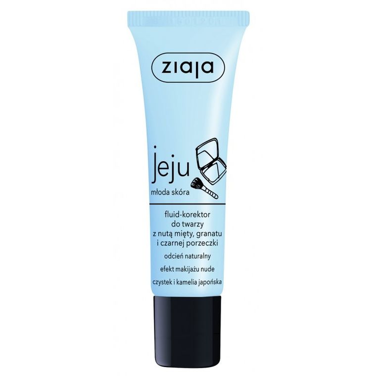 Ziaja, Jeju, fluid-korektor do twarzy z nutą mięty granatu i czarnej porzeczki, Odcień Naturalny, 30 ml