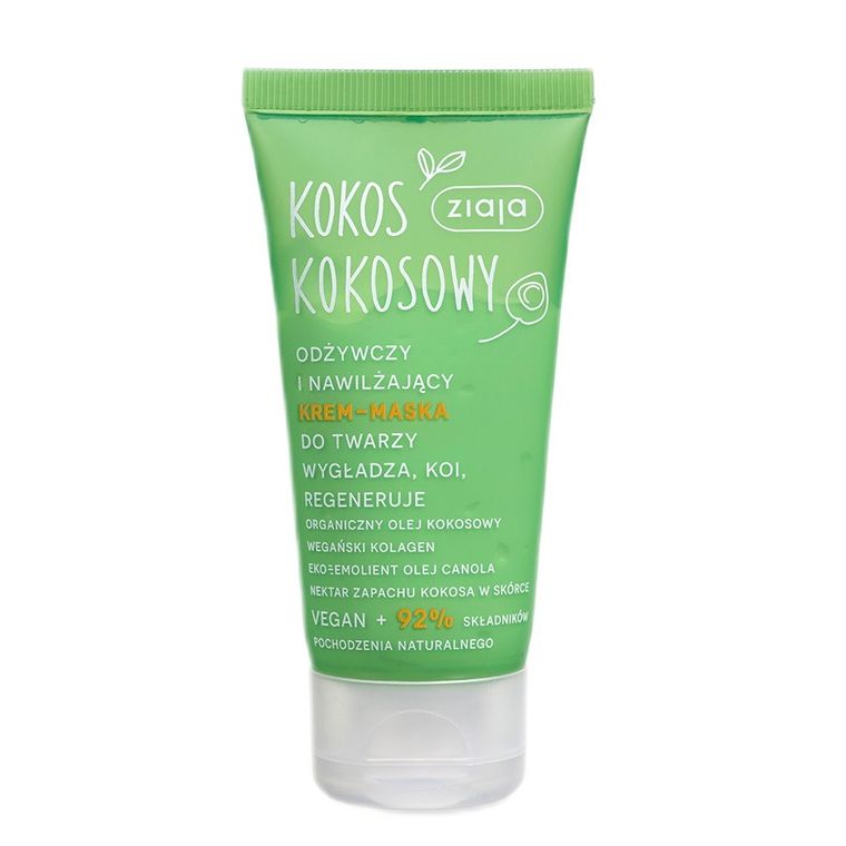 Ziaja, Kokos Kokosowy, odżywczy i nawilżający krem-maska do twarzy, 50 ml
