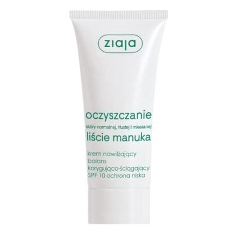 Ziaja, Liście Manuka Oczyszczanie, krem nawilżający, ochrona niska SPF 10, 50 ml