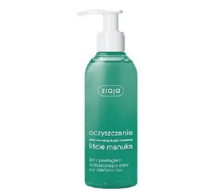 Ziaja, Liście Manuka Oczyszczanie, żel z peelingiem oczyszczający pory, na dzień i na noc, 200 ml