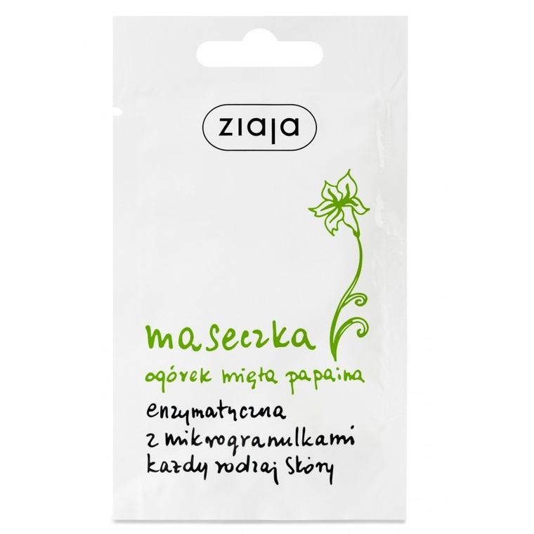 Ziaja, maseczka enzymatyczna z mikrogranulkami, Ogórek, 7 ml