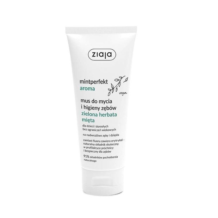 Ziaja, Mintperfekt Aroma mus do mycia i higieny zębów, Zielona Herbata Mięta, 100 ml