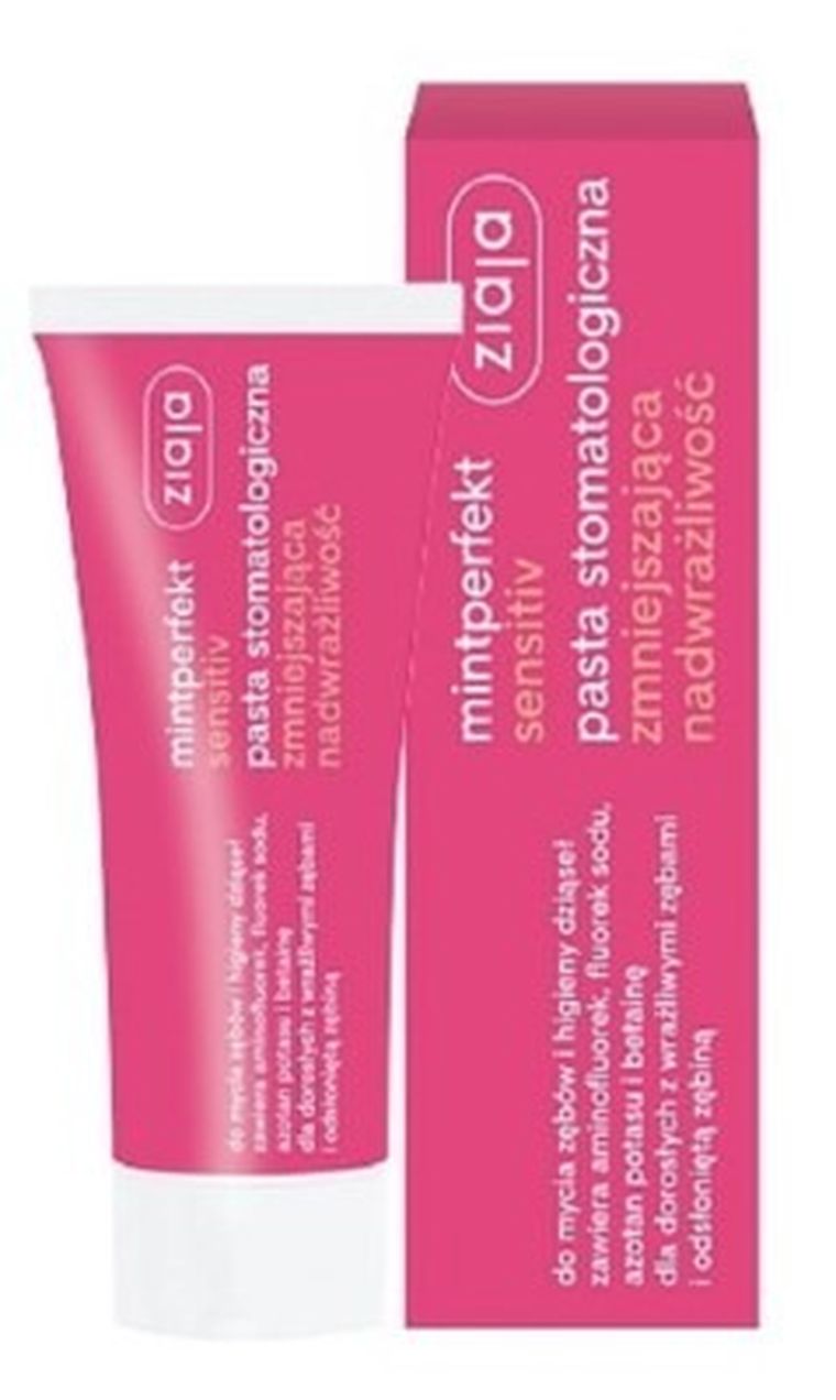 Ziaja, Mintperfekt Sensitiv, pasta do zębów stomatologiczna, zmniejszająca nadwrażliwość, 75 ml