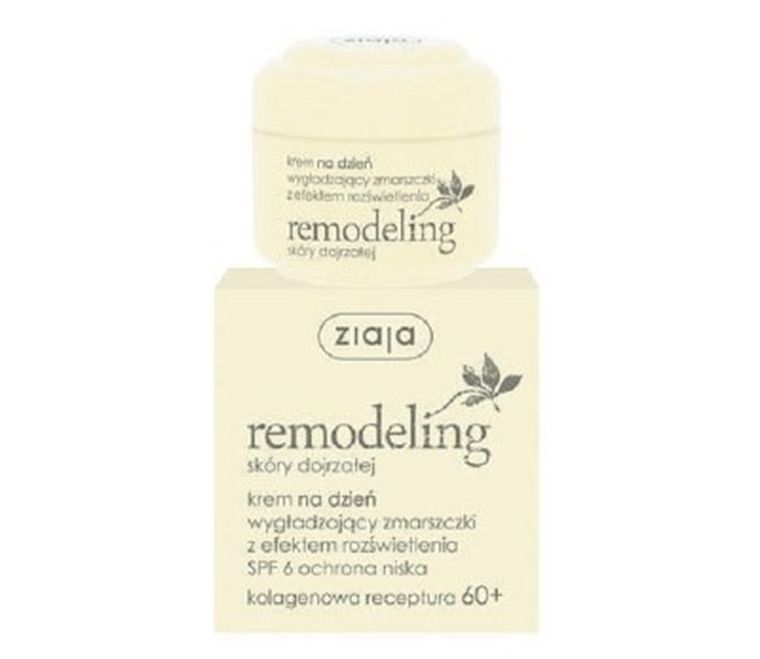 Ziaja, Remodeling, krem na dzień wygładzający zmarszczki, do skóry dojrzałej 60+, SPF 6, 50 ml