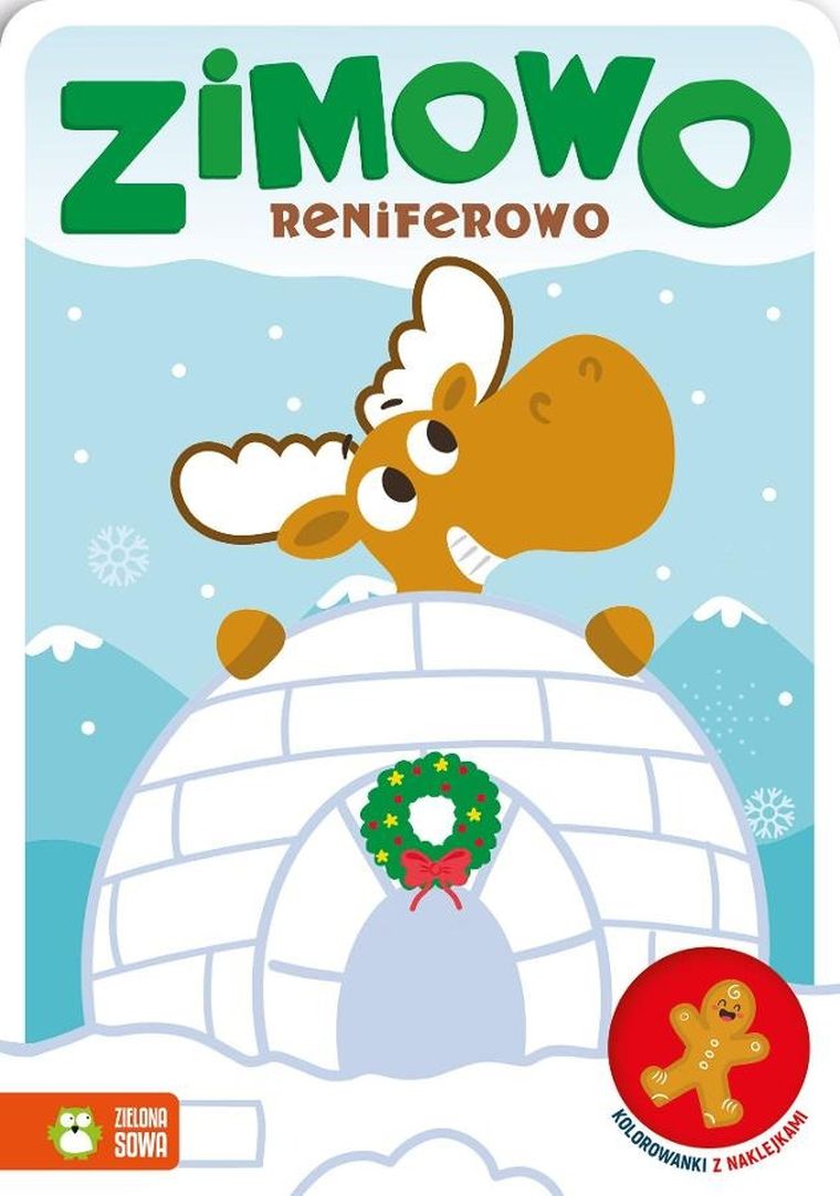 Zimowo reniferowo. Kolorowanki z naklejkami