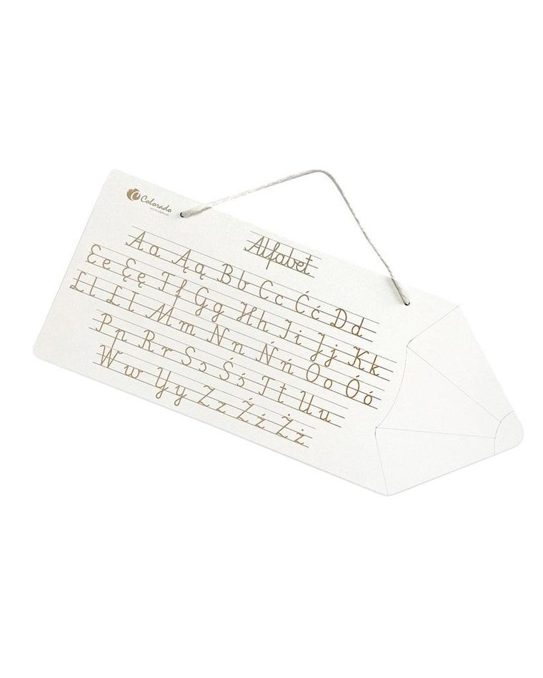 Znam swój alfabet - tablica drewniana. Kredka