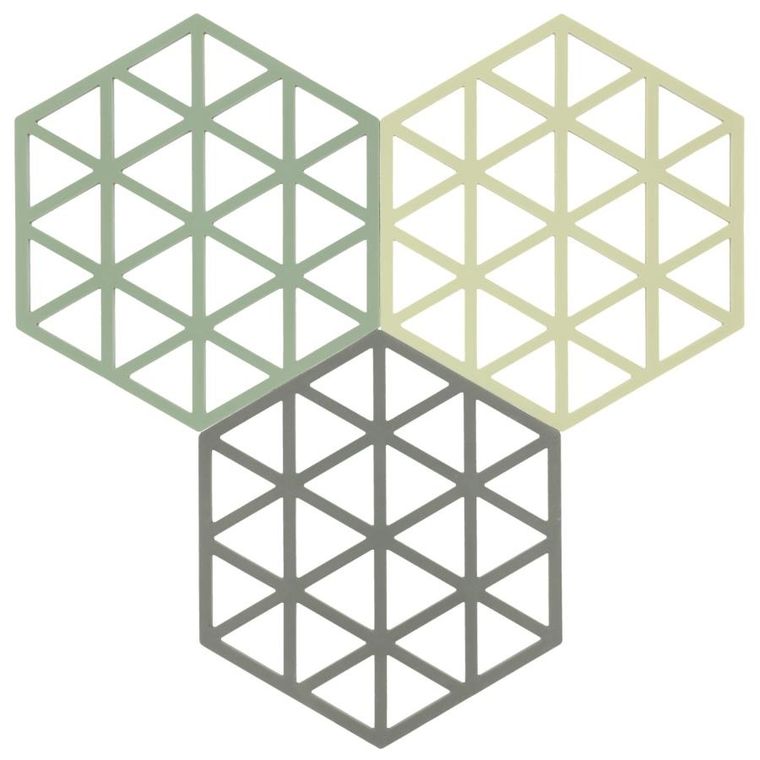 Zone Denmark, Triangles, podkładki pod naczynia, rosemaru/matcha/olive taupe, 3 szt.