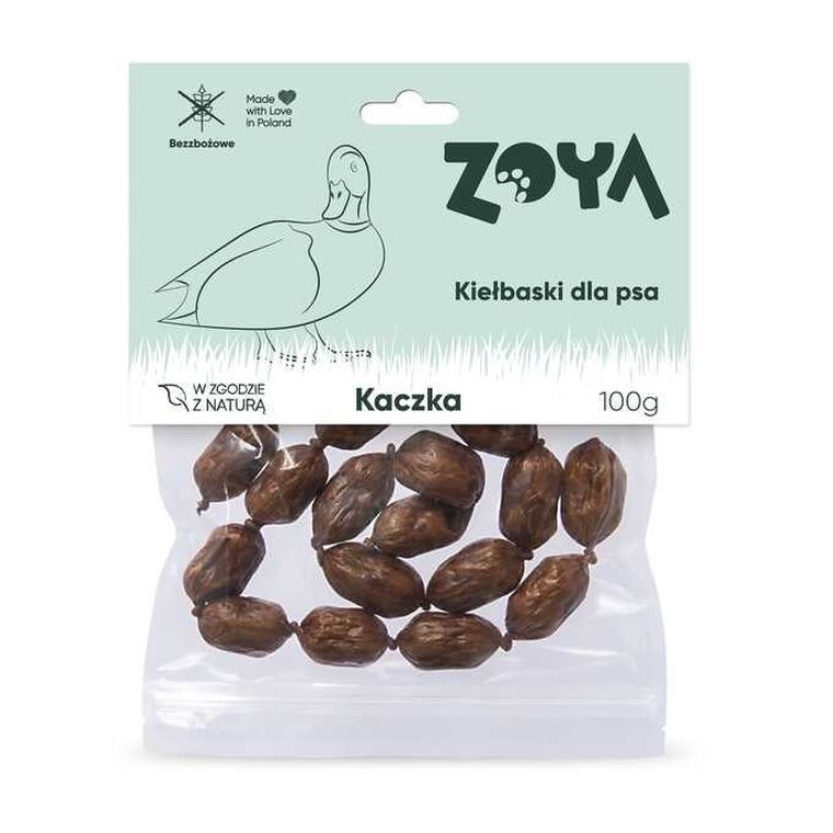 Zoya, Kiełbaski z kaczki, przysmak dla psa, 100g
