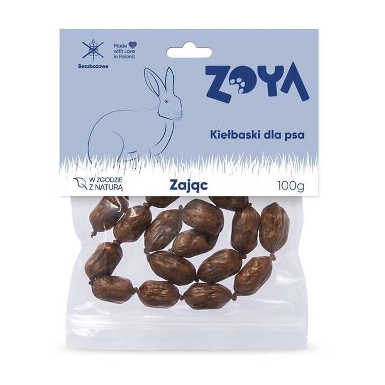 Zoya, Kiełbaski z zająca, przysmak dla psa, 100g