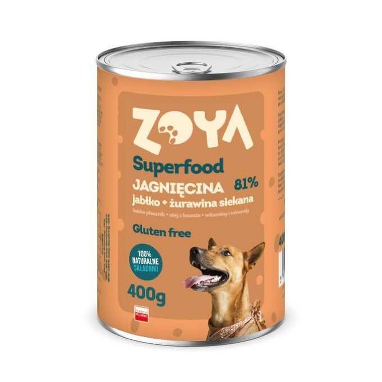 Zoya, SuperFood, jagnięcina, karma mokra dla psów, 400g