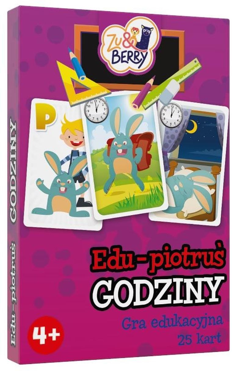 Zu&Berry, Piotruś - godziny, karty do gry edukacyjne