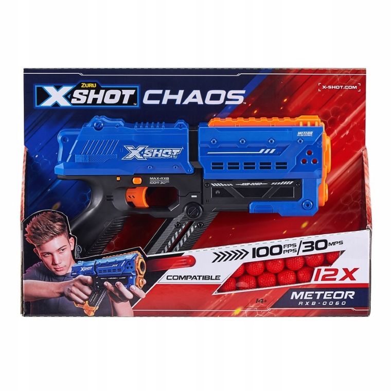 Zuru, X-shot, Chaos, Meteor, wyrzutnia, 12 kulek