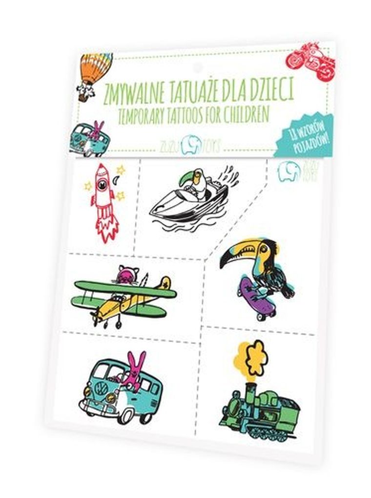 Zuzu Toys, Pojazdy, zmywalne tatuaże dla dzieci