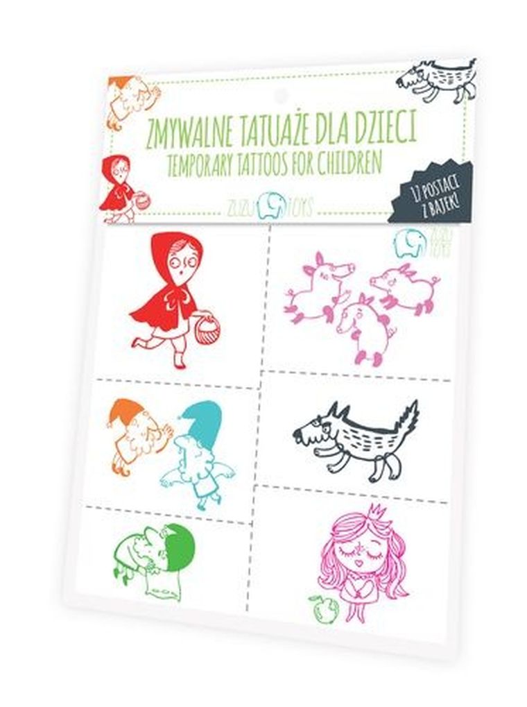 Zuzu Toys, Postaci z bajek, zmywalne tatuaże dla dzieci