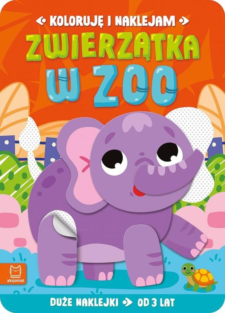 Zwierzątka w zoo. Koloruję i naklejam. 3 lata