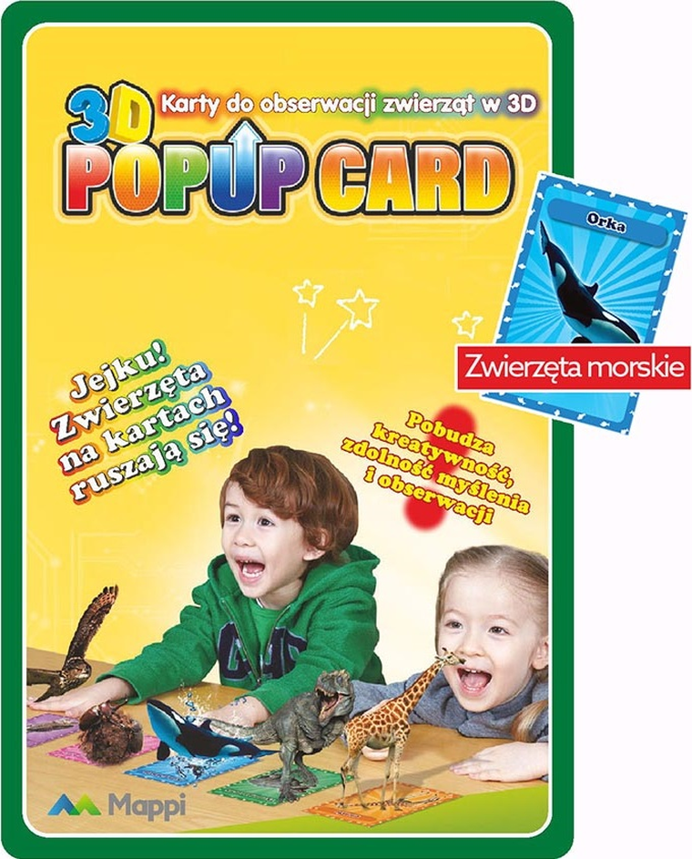 Zwierzęta morskie. Karty do obserwacji zwierząt w 3D