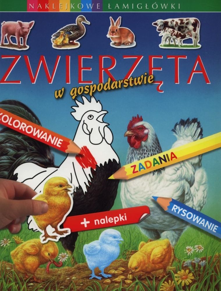 Zwierzęta w gospodarstwie. Naklejkowe łamigłówki