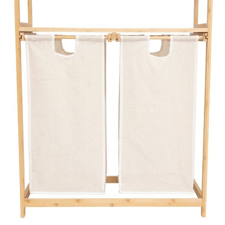 5five Simply Smart, regał bambusowy z koszem na pranie, Tidy box,, 72-33-109 cm