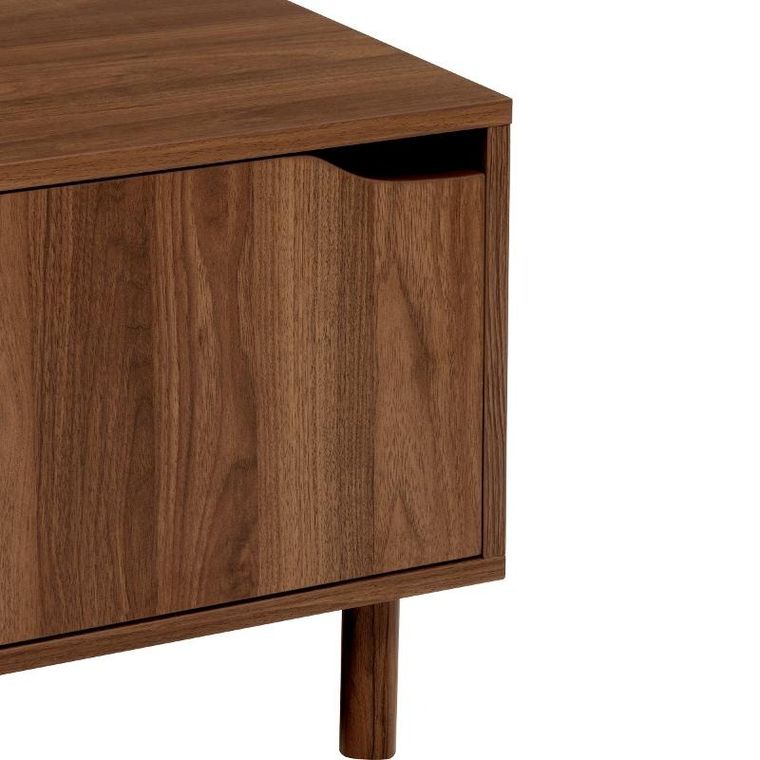 5five Simply Smart, Slidy, stolik kawowy z zamkniętymi półkami, kolor ciemnego drewna, 108-60-42 cm