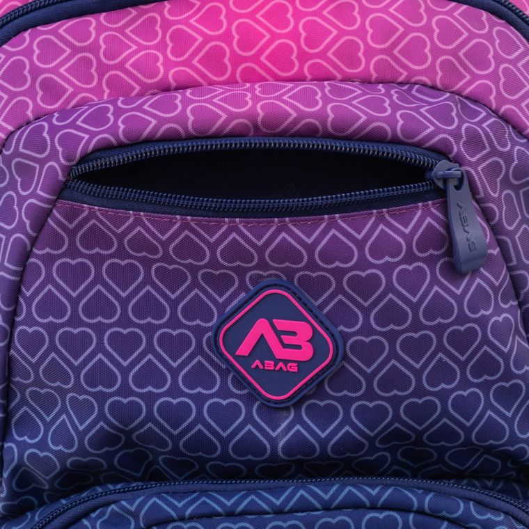 Abag, plecak szkolny, 3-komorowy, hexagon pink ombre