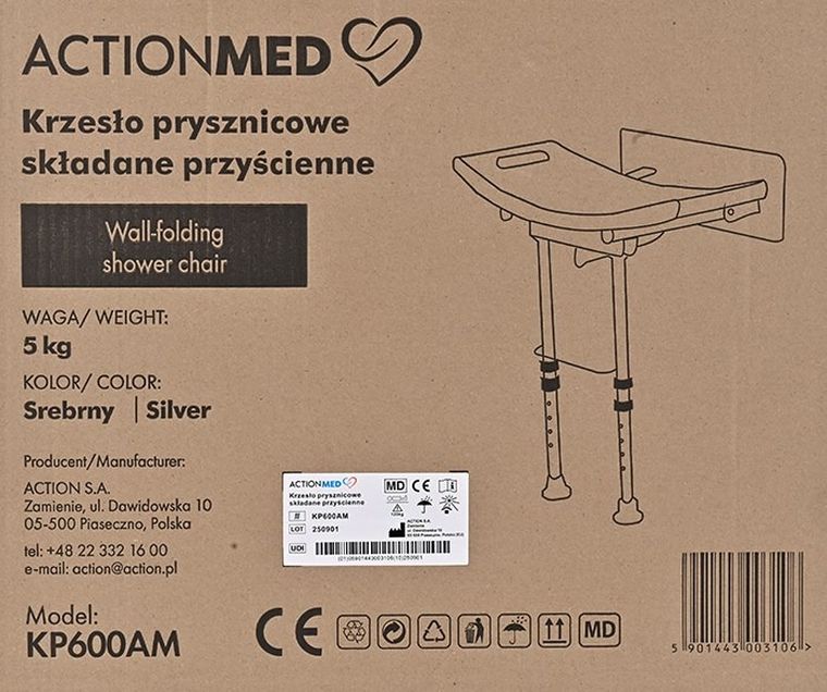 Actionmed, krzesło prysznicowe, składane