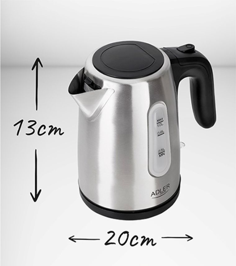 Adler, czajnik elektryczny AD 1273, 1200W, 1 l