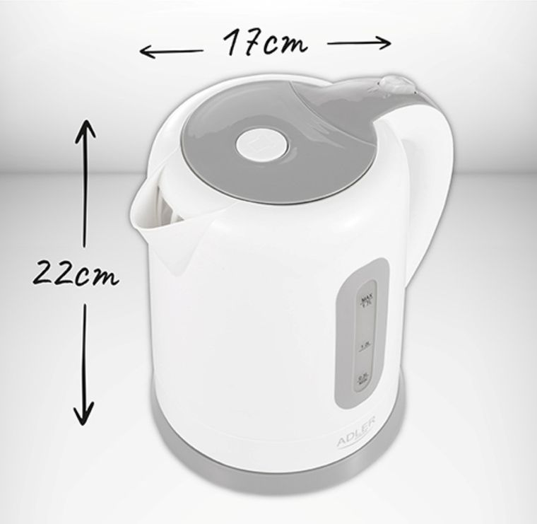 Adler, czajnik elektryczny, plastikowy, 1.7 l, 2200W, AD 1234