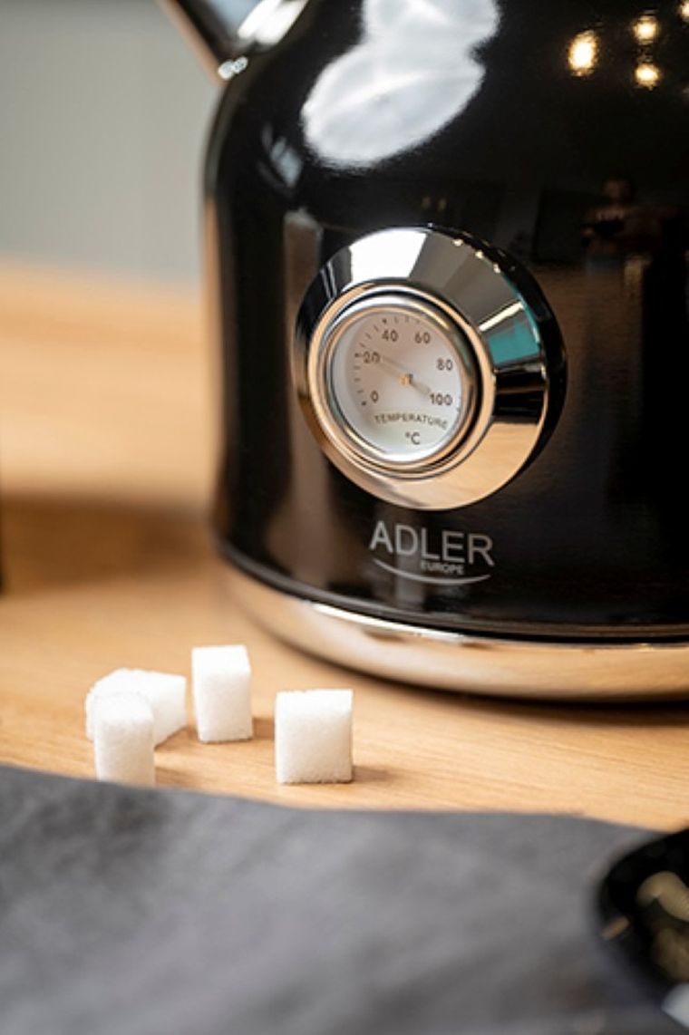 Adler, czajnik elektryczny z termometrem, czarny, 1,7l