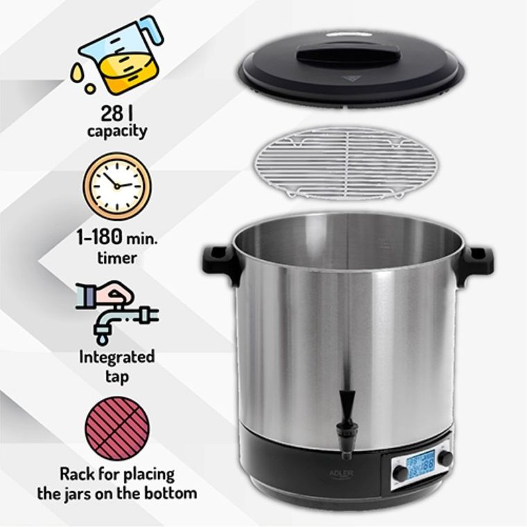 Adler, elektryczny garnek do pasteryzacji, AD4496