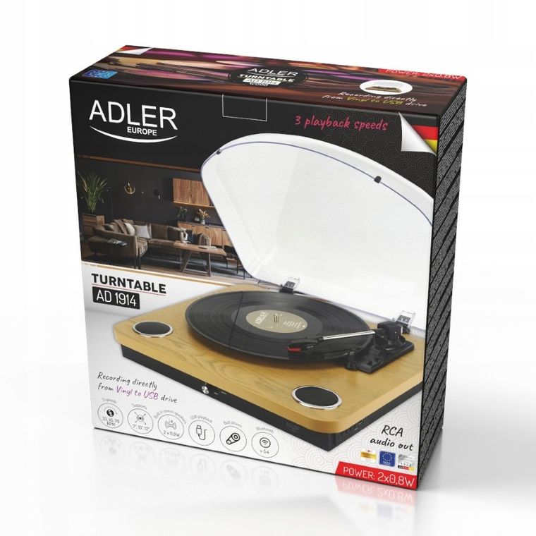 Adler, gramofon, USB, Bluetooth, AD 1914