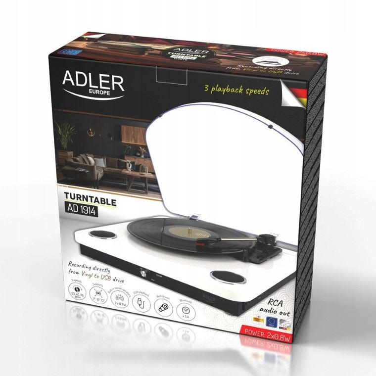 Adler, gramofon, USB, Bluetooth, AD 1914