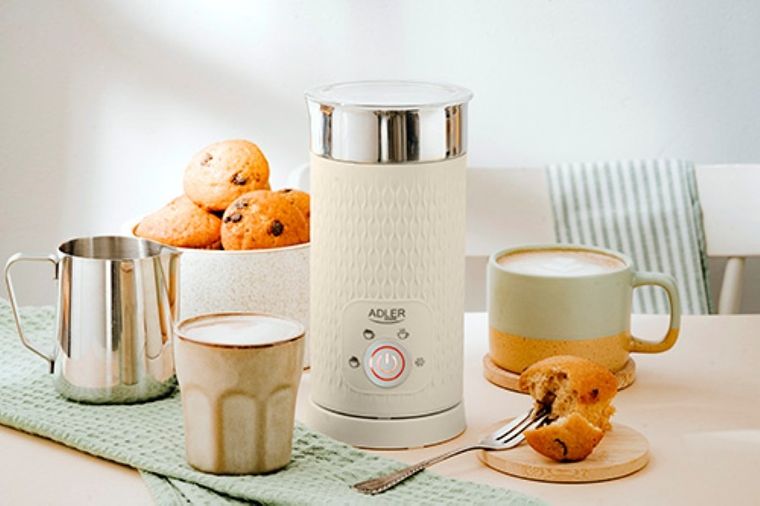 Adler, spieniacz do mleka 2w1, spienianie i podgrzewanie (latte i cappucino), AD 4495, kremowy