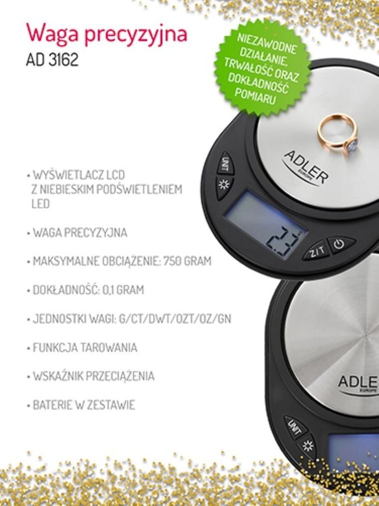 Adler, waga precyzyjna AD 3162, max 750g