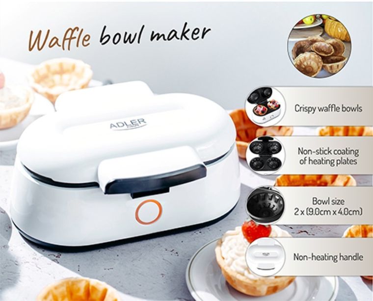Adler, wypiekacz do miseczek waflowych, AD 3062