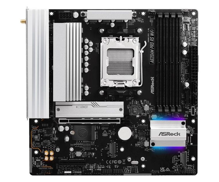 Asrock, płyta główna, A620AM PRO RS WIFI AM5 4DDR5 HDMI/DP M.2 mATX