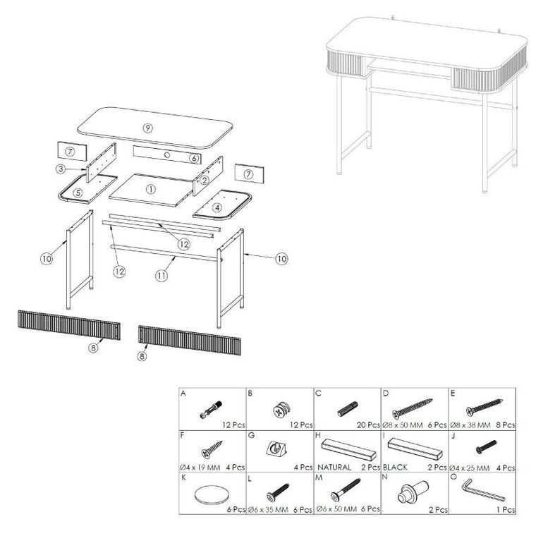 Atmosphera, biurko, Colva, efekt drewna dębowego, 105-60-75,1 cm