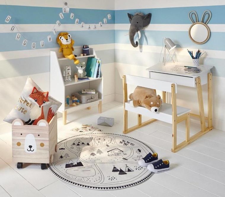 Atmosphera for kids, biurko dziecięce ze schowkiem, retro